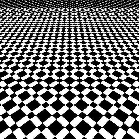 230 Black And White Checkered Background With Diminishing Perspective