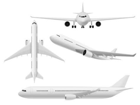770 White Plane Side View Stock Illustrations Royalty Free Vector