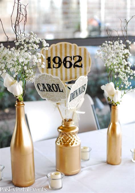 They have managed to survive a half century of life's ups and here are some ideas for how you can incorporate gold into your party decorations and table settings. 50th Anniversary Table Decorations | Other decorations ...