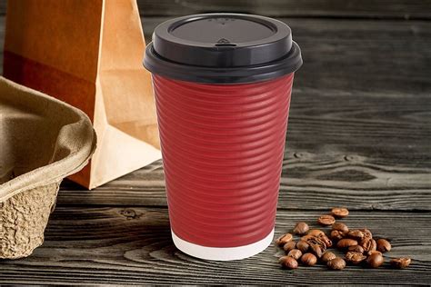 Party Bargains Coffee Cups Disposable Hot Paper Cup Insulated 16-oz 100 ...