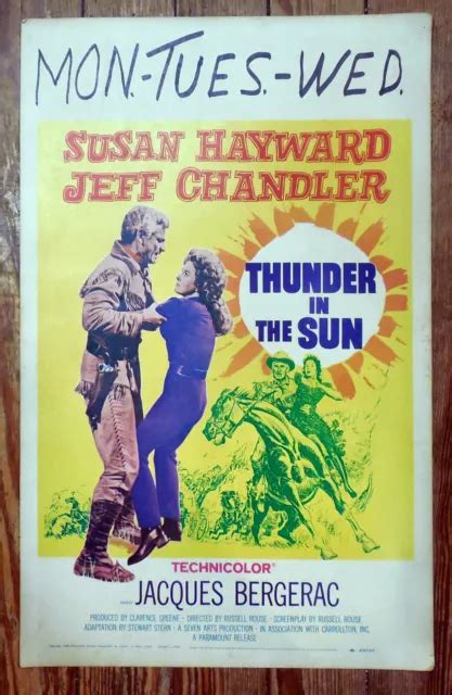 Vintage Window Card Movie Poster Thunder In The Sun Susan Hayward Jeff Chandler Picclick