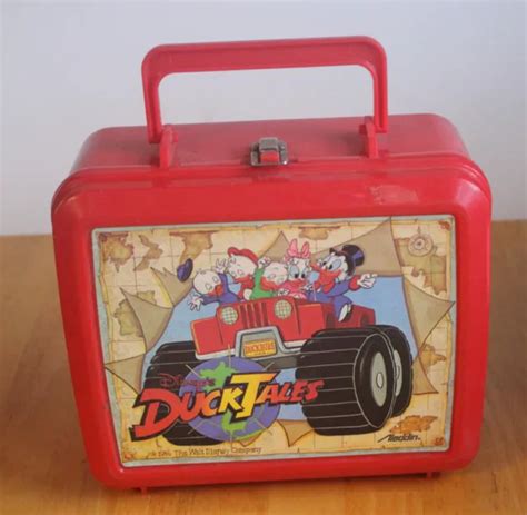 Vintage Walt Disney 1986 Ducktales Lunch Box Red Aladdin Brand 2000