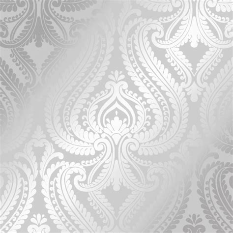 Vector damask seamless pattern background. Shimmer Damask Wallpaper Soft Grey Silver - Wallpaper from ...