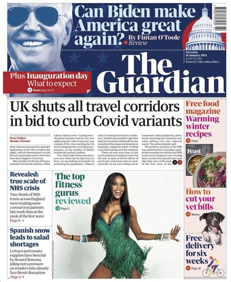 Journal The Guardian Royaume Uni Les Unes Des Journaux De Royaume