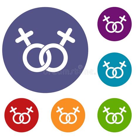 lesbian love sign icons set stock vector illustration of drawing icon 95958289
