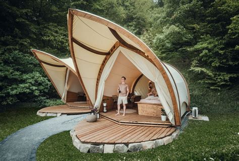 glamping tent by strohboid luxury tent in the midst of nature