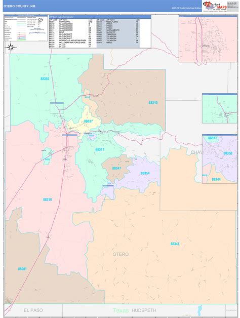 Otero County Nm Wall Map Color Cast Style By Marketmaps