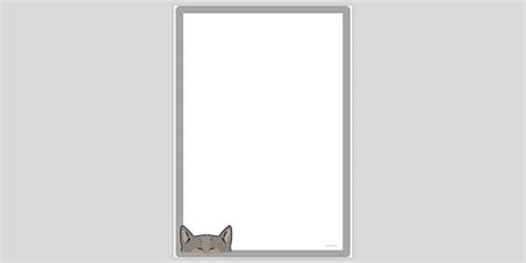 Free Simple Blank Wolf Ears Page Border Page Borders Twinkl