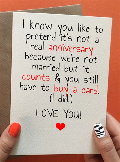 Funny Anniversary Card For Boyfriend Handmade Anniversary Card For Him