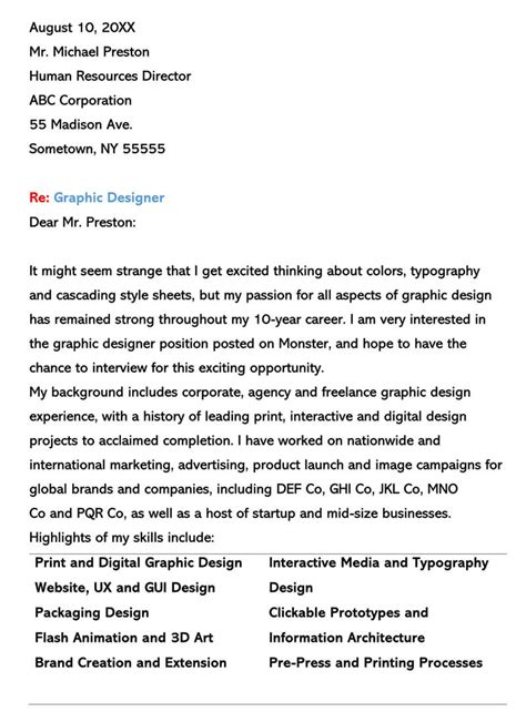 25 Best Graphic Designer Cover Letter Examples And Templates