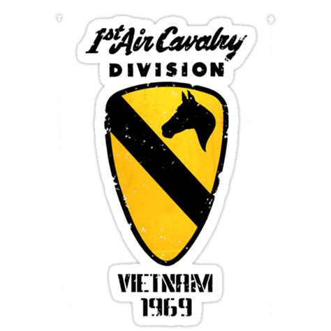 1st Air Cavalry Division Vietnam 1969 Black Stickers By
