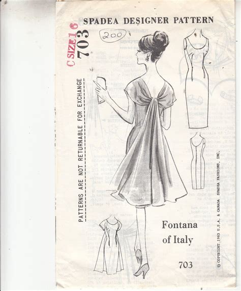 Spadea 703 Designer Sewing Pattern Fontana of Italy Misses | Etsy