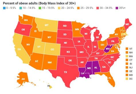 Us Obesity Levels By State Obesity