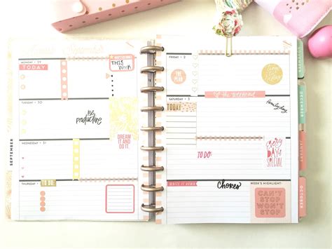 Plan Create Repeat Weekly Planner Layout Inspiration Horizontal Happy