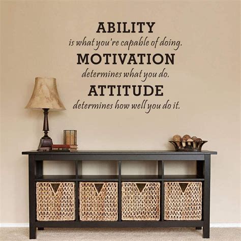 Ability Motivation Attitude Wall Decal Inspirational Quotes Sayings