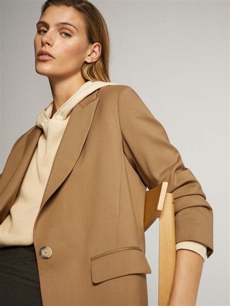 Blazers COLLECTION WOMEN Massimo Dutti United States Женщина Леди босс Повседневная мода