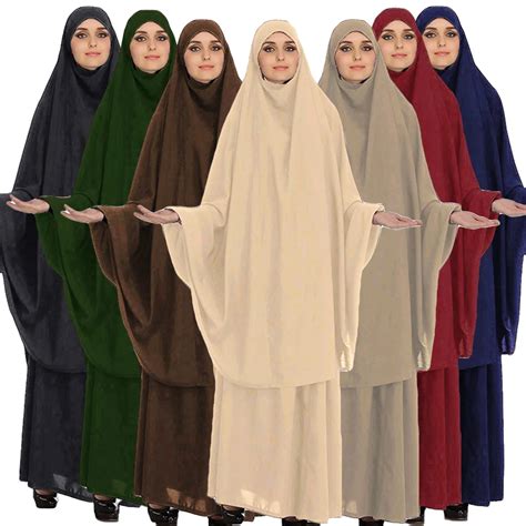 Muslim Women Khimar Jilbab Hijab Abaya Islamic Prayer Set Dress Niqab
