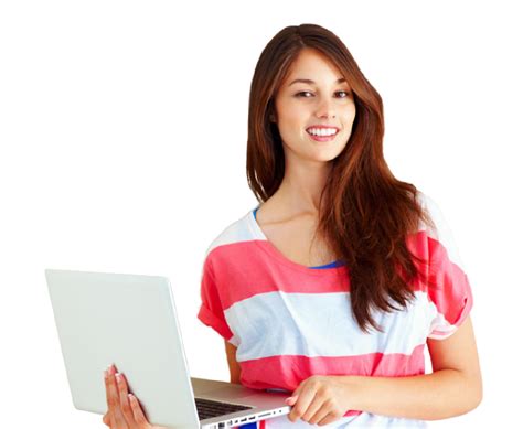 Download Full Resolution Of Student Girl Using Laptop Transparent Png