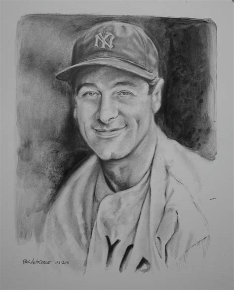 Lou Gehrig Drawing By Paul Autodore