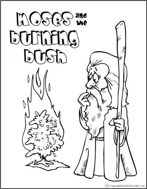 Download moses-and-burning-bush-color.jpg (708×908) | Bible stories for kids, Bible coloring pages, Bible ...
