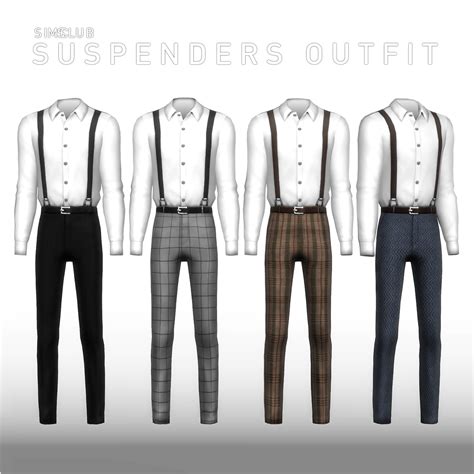 Sims 4 Ccs The Best Suspenders Outfit By Simsclub