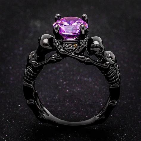 Skeleton Zirconia Skull Ring 12 Purple Magical Jewelry