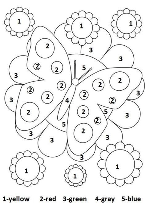 Free Printable Color by Number Worksheets For Kindergarten - Tulamama