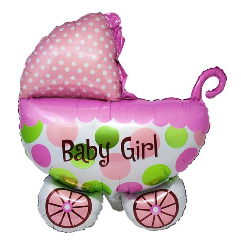 Folien Luftballon In Kinderwagen Form Baby Girl Folienballon Für Baby