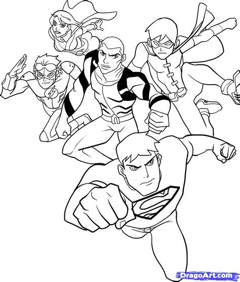 Here's a justice league coloring page of superman, the most powerful superhero in the world. Young Justice Coloring Pages - Get Coloring Pages