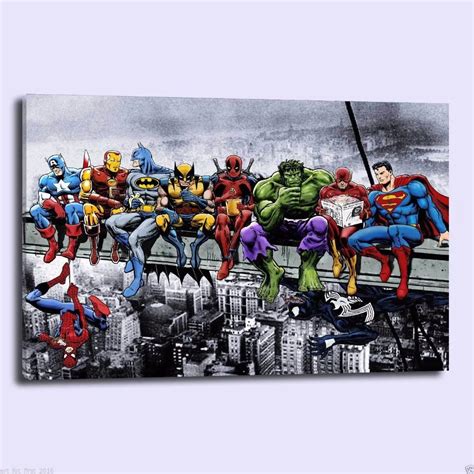 Hd Canvas Print Home Wall Decor Art Painting Marvel Superheroes On A