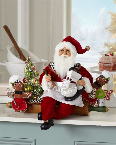 Karen Didion Originals Lighted Rolling Out Christmas Santa