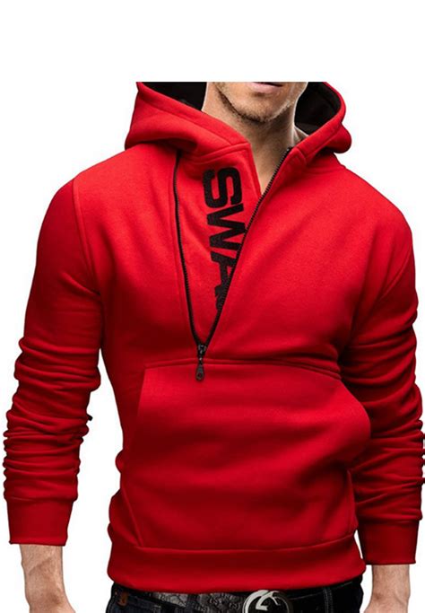 Buy Mens Swag Hoodie Casual Design Fashion Coat Red Xtra Large 1526