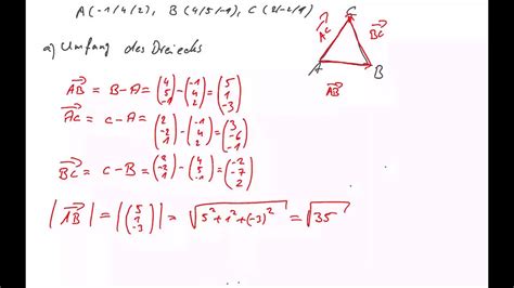 Die punkte eines dreiecks werden gegen den beim stumpfwinkligen dreieck ist ein winkel größer als 90° (und kleiner als 180°). Oberstufe - Vektorrechnung: Umfang eines Dreiecks ...