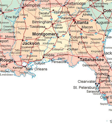 South Alabama Map Travelsfinderscom