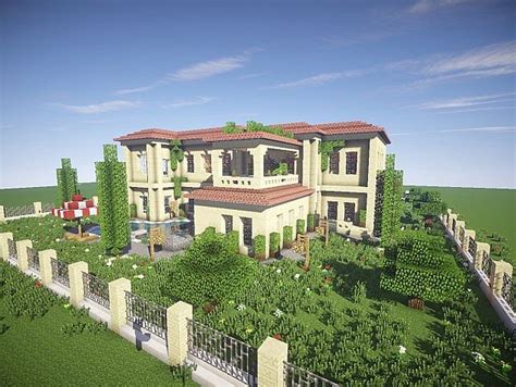 The house consists of two stories, two bedrooms, an infinity pool, and more! California Mansion - Minecraft House Design