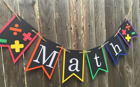 Math Banner Classroom Decor Back To School Teacher Etsy Classroom