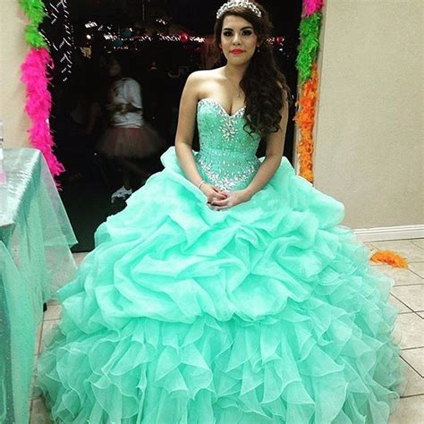 Mint Green Quinceanera Dresses Sweetheart Diamond Party Prom Dress