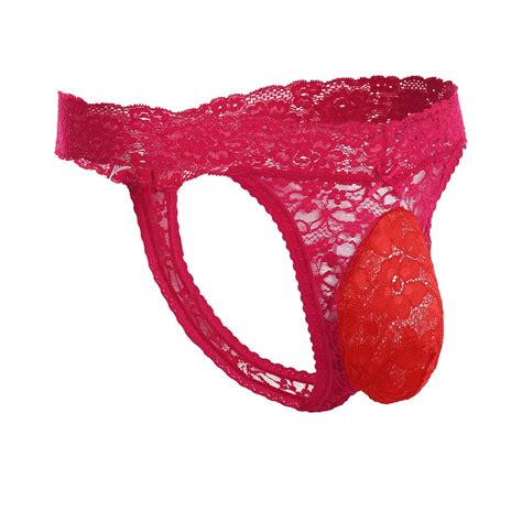 buy men s lace frilly sissy thong panties sheer mesh bikini briefs t back g string underwear