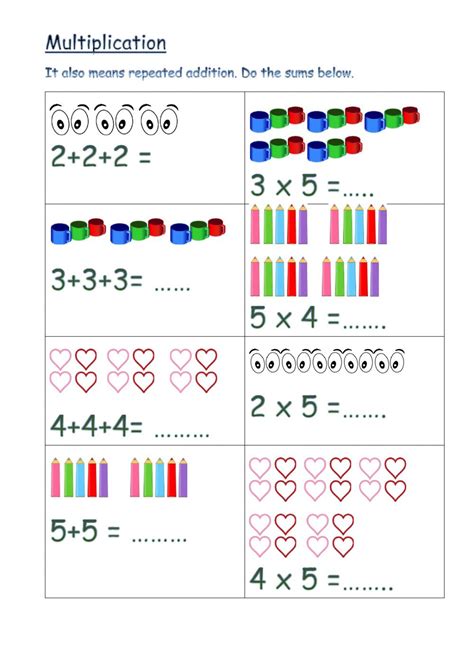 Multiplication As Repeated Addition Worksheet Pdf | Times ...