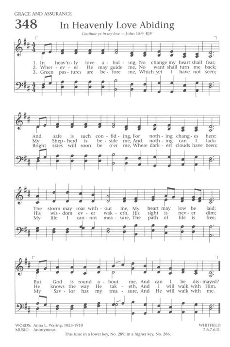 In Heavenly Love Abiding Hymn Sheet Music Hymnal Hymn Music
