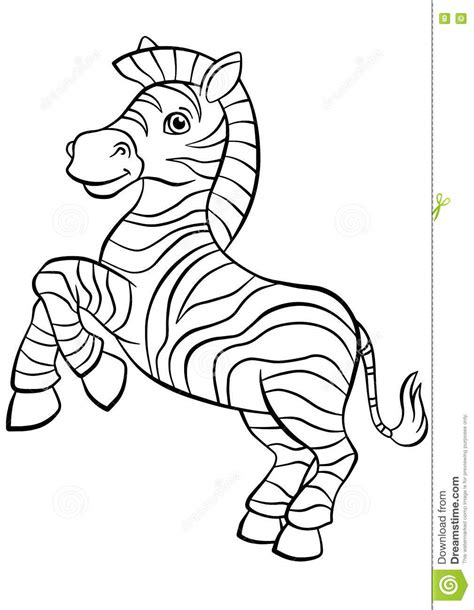 Coloring Pages Animals Little Cute Zebra Stock Vector