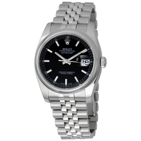 Rolex Datejust 36 Black Dial Stainless Steel Rolex Jubilee Automatic