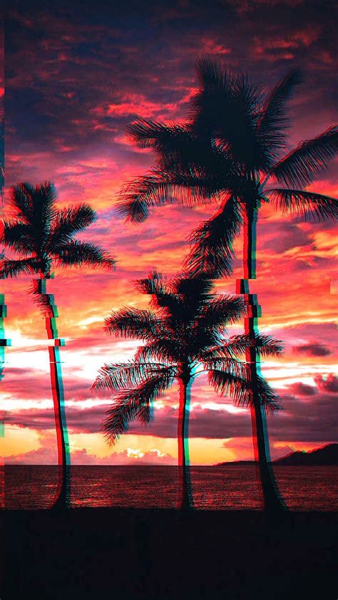1080p Free Download Beach Glitched Beach Glitched Glow Landscapes