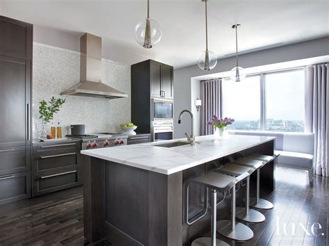 Modern Neutral Kitchen With Mosaic Tile Backsplash Luxe Interiors