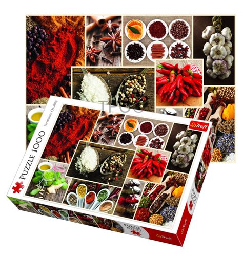 High quality printing and precision cutting—plus a very competitive price—have made puzzle 1000 our most popular photo puzzle. 1000 Piece Puzzle | Trefl Spices Collage
