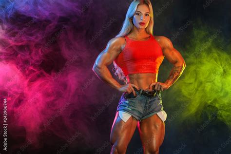 Bodybuilder Hd Images Woman Bodybuilder On Steroids Stock Photo
