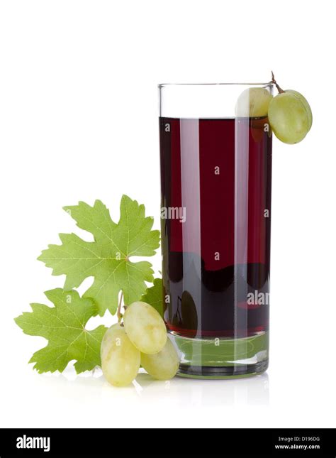 Glass Of Grape Juice Isolated On White Background Stock Photo Alamy