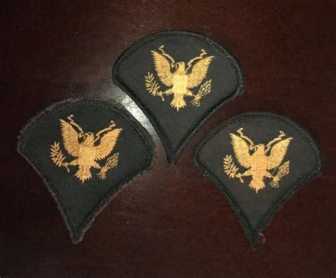 Lot 3 Us Army Specialist Military Rank Patch Gold Eagle Embroidered 3
