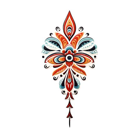 Typical Ornament Of The Dayak Tribe Kaliamantan Ethnic Floral