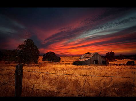 Montana Barn Sunset Home140072d Ryan Buchanan Photography